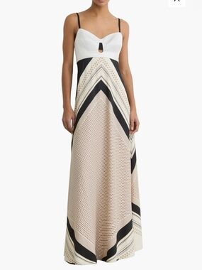 reiss roya pleated halter dress Reiss Halter Neck Pleat Midi Dress in Red